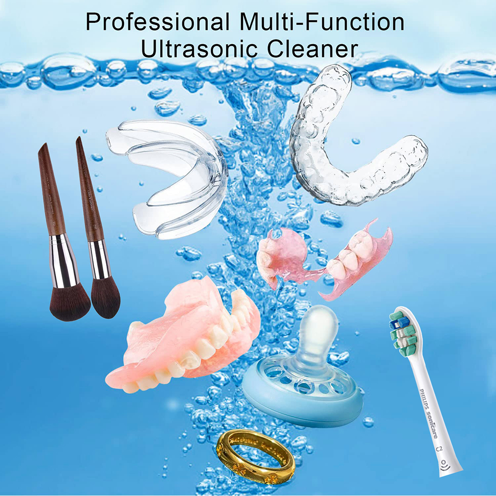dispositivo di pulizia ad ultrasuoni per spazzolini da denti, apparecchi dentali, protesi