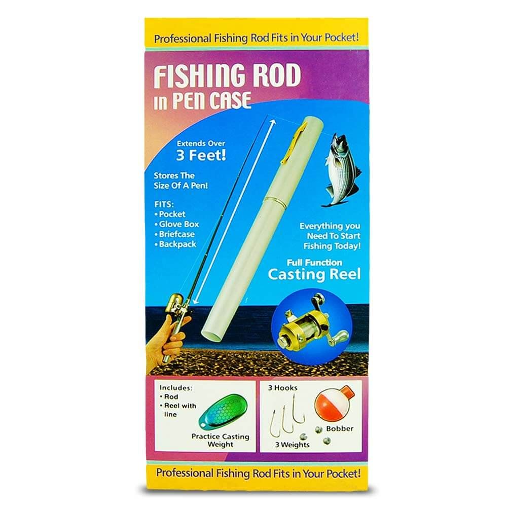 Mini canna da pesca a penna per la pesca con mulinello in penna - telescopica fino a 1 metro
