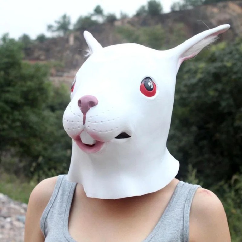 Coniglio - Maschere di Carnevale, maschera viso in lattice silicone
