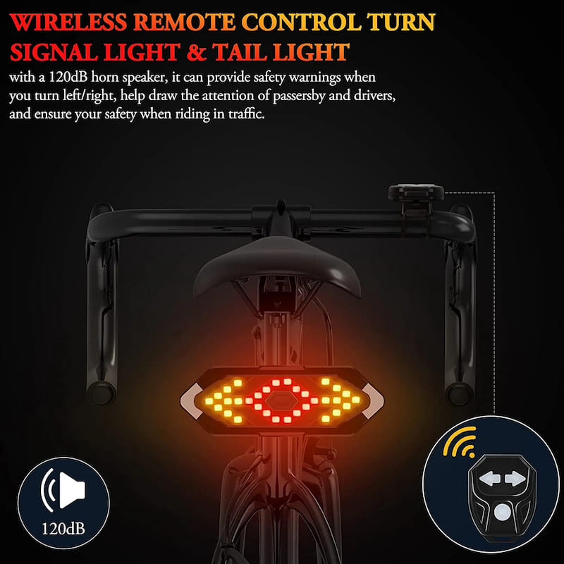 Luce posteriore per bicicletta con indicatori di direzione per una luce posteriore per bicicletta wireless con controller