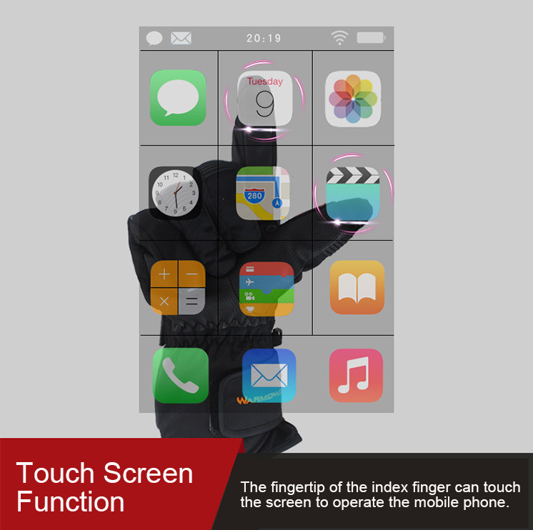 guanti invernali con superficie touch screen per smartphone