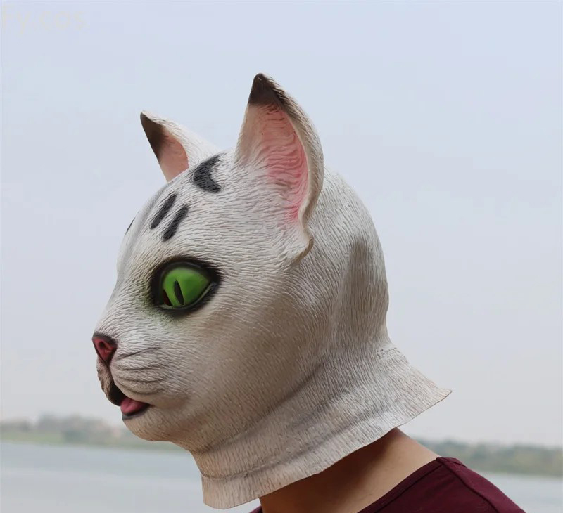 maschera per la testa in silicone per gatti