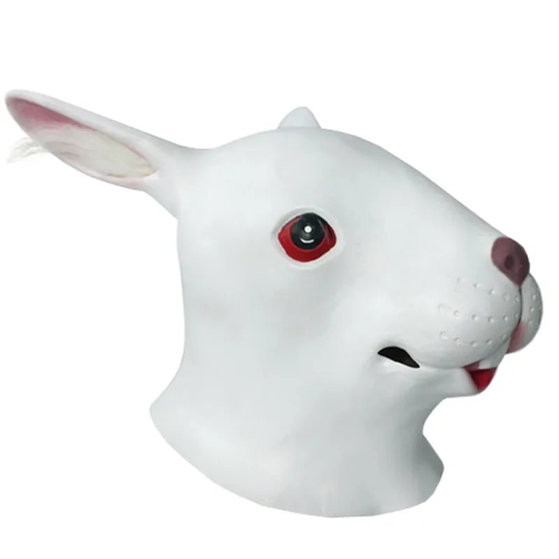 maschera per viso e testa in silicone per coniglio