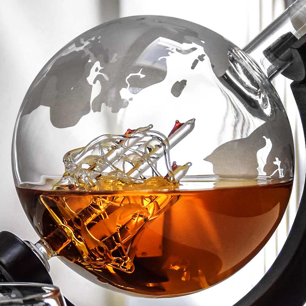 Globe decanter set per bevande whisky rum bourbon