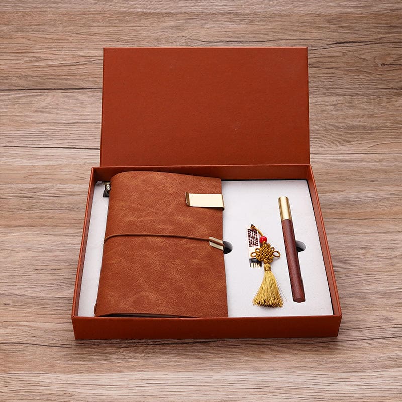 penna di legno con set di taccuini regalo