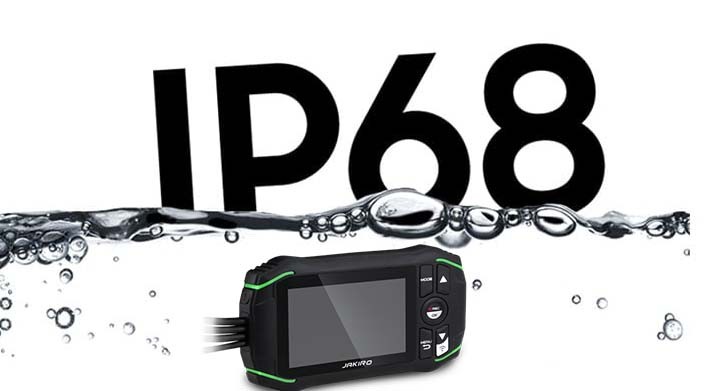 Protezione IP68 - telecamera impermeabile + antipolvere su una moto