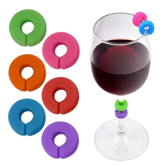anelli per bicchieri da vino, etichette colorate