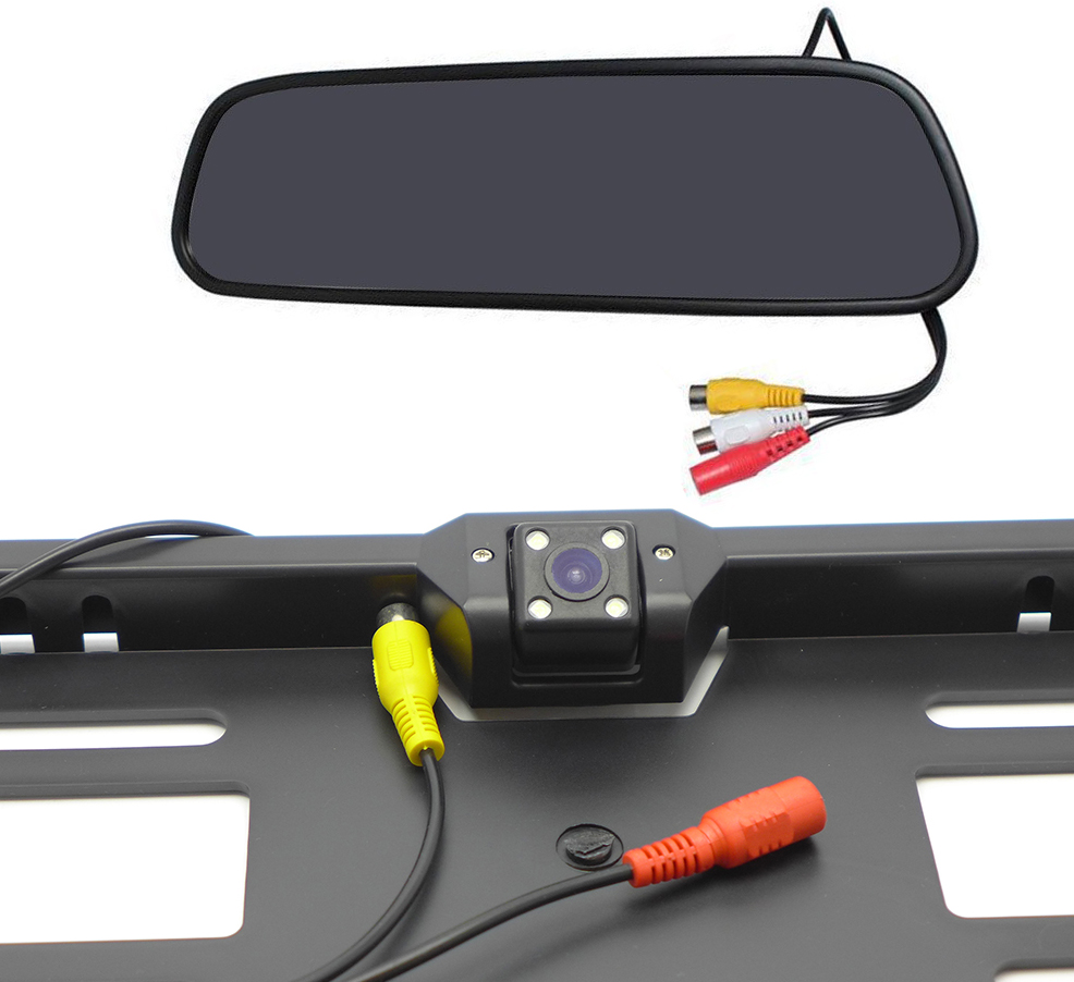 specchietto retrovisore con 4.3 "TFT e fotocamera posteriore della piastra di supporto con IR visione notturna
