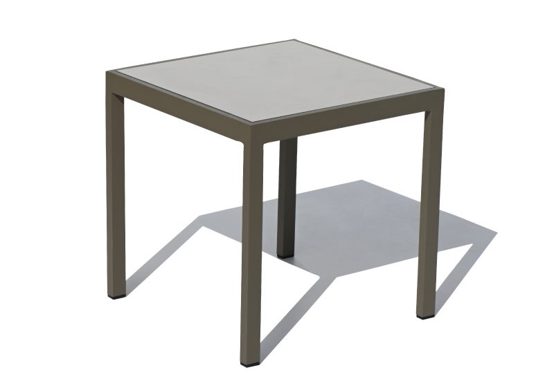 Tavolino da giardino piccolo e pratico in alluminio Luxurio Damian dal design minimalista