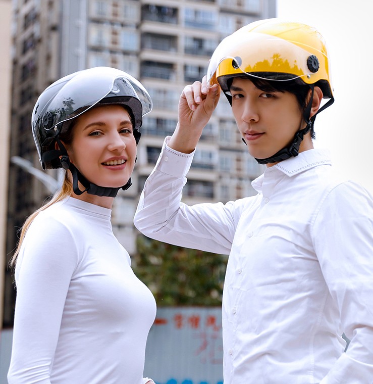 fotocamera casco smart con doppia fotocamera wifi e bluetooth