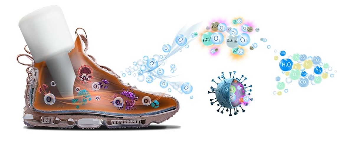 sterilizzazione delle scarpe con detergente per scarpe con ozono