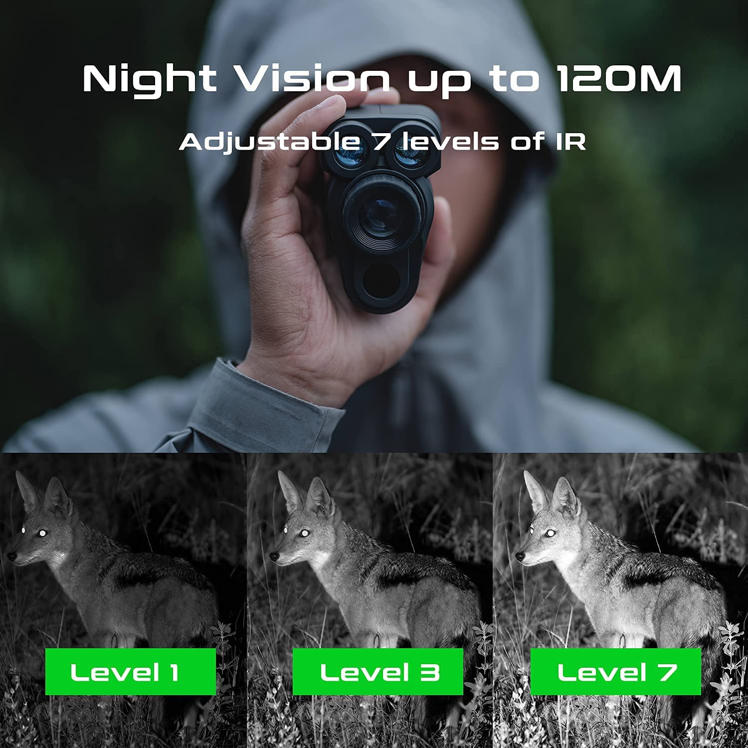monoculare con visione notturna fino a 120 m di notte
