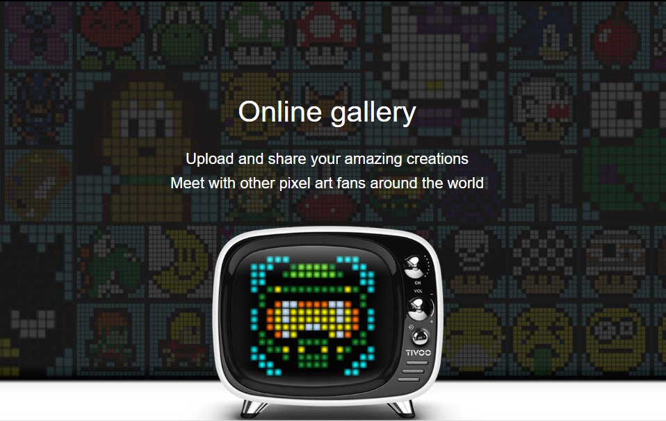 galleria online di pixel art per altoparlanti tivoo