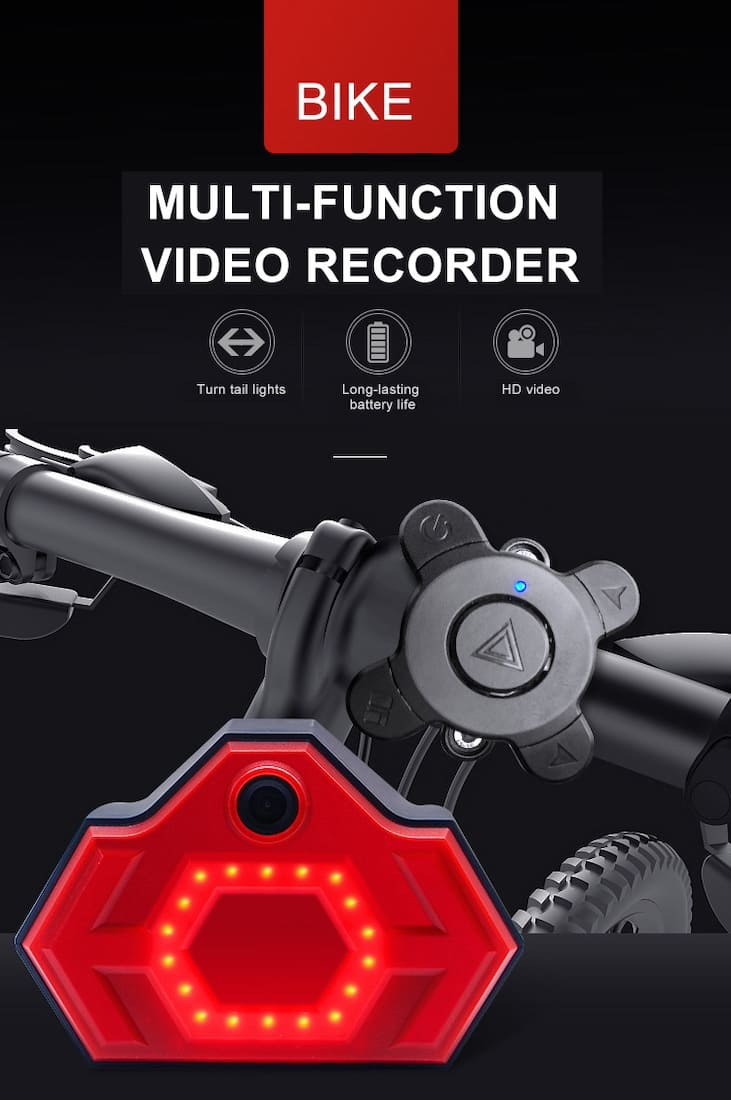 Luce per bicicletta con telecamera - luce posteriore con indicatori