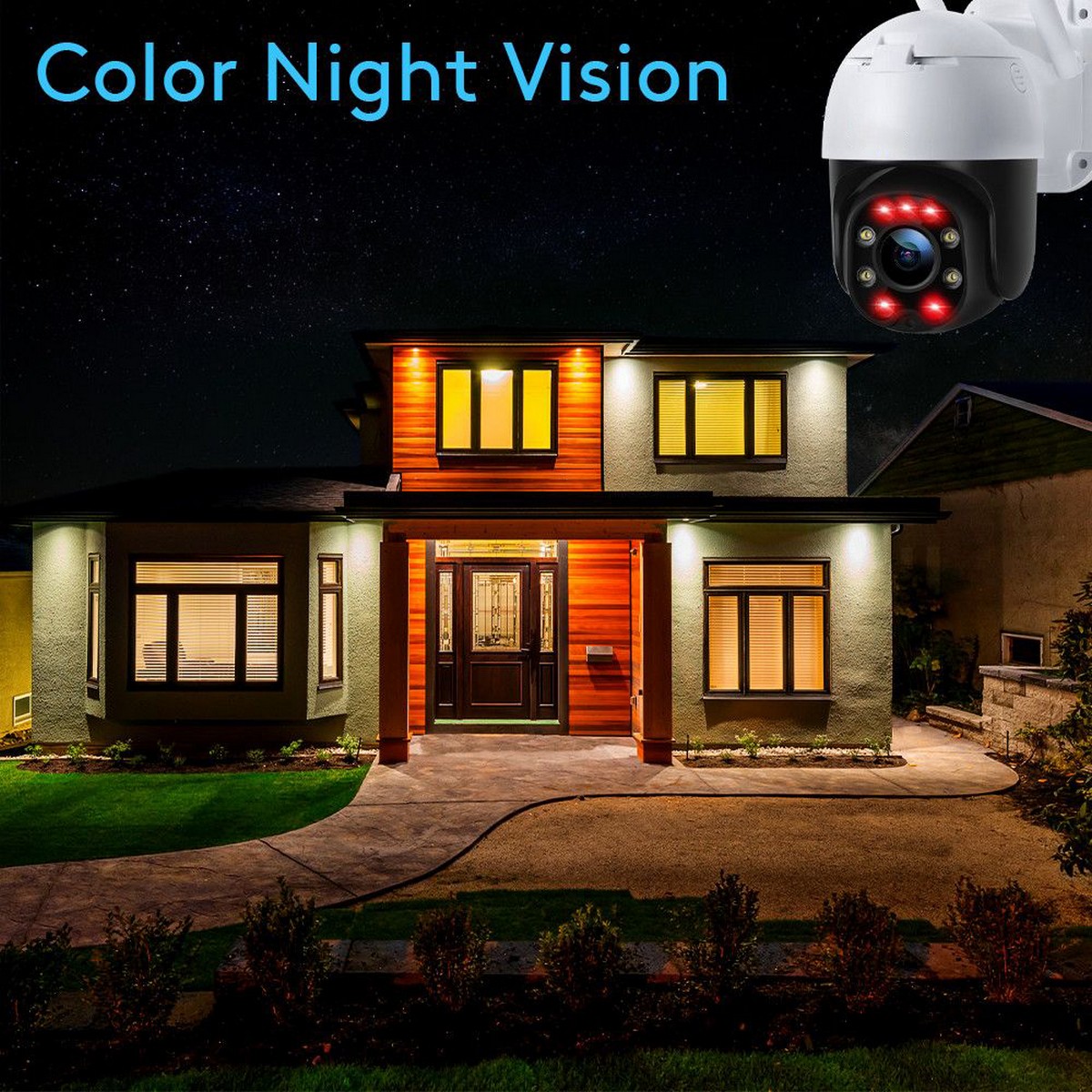 telecamera di sicurezza ip per visione notturna - led infrarossi colorati