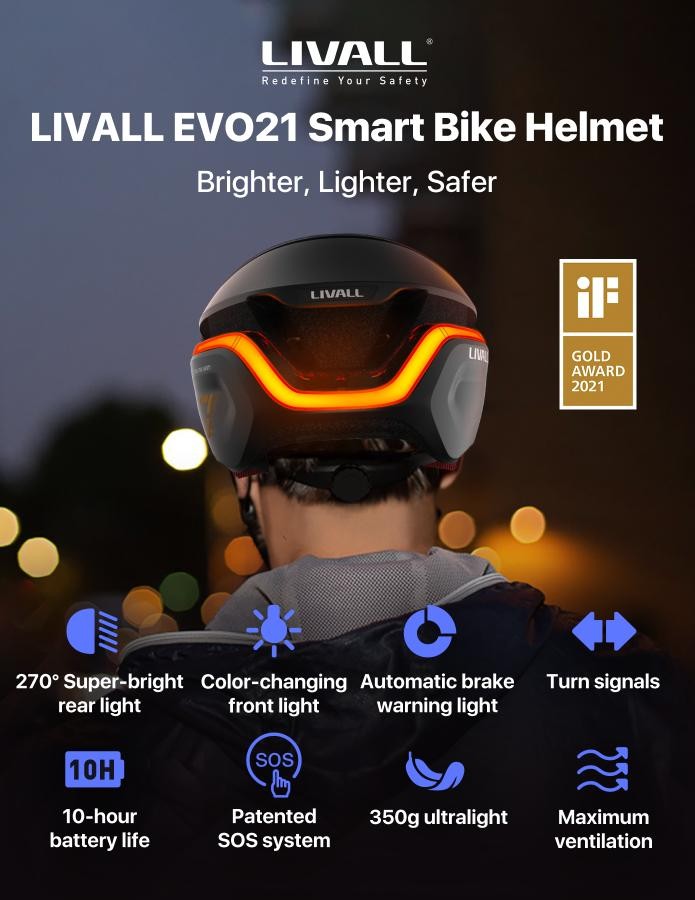 Casco da bicicletta SMART - Livall EVO21