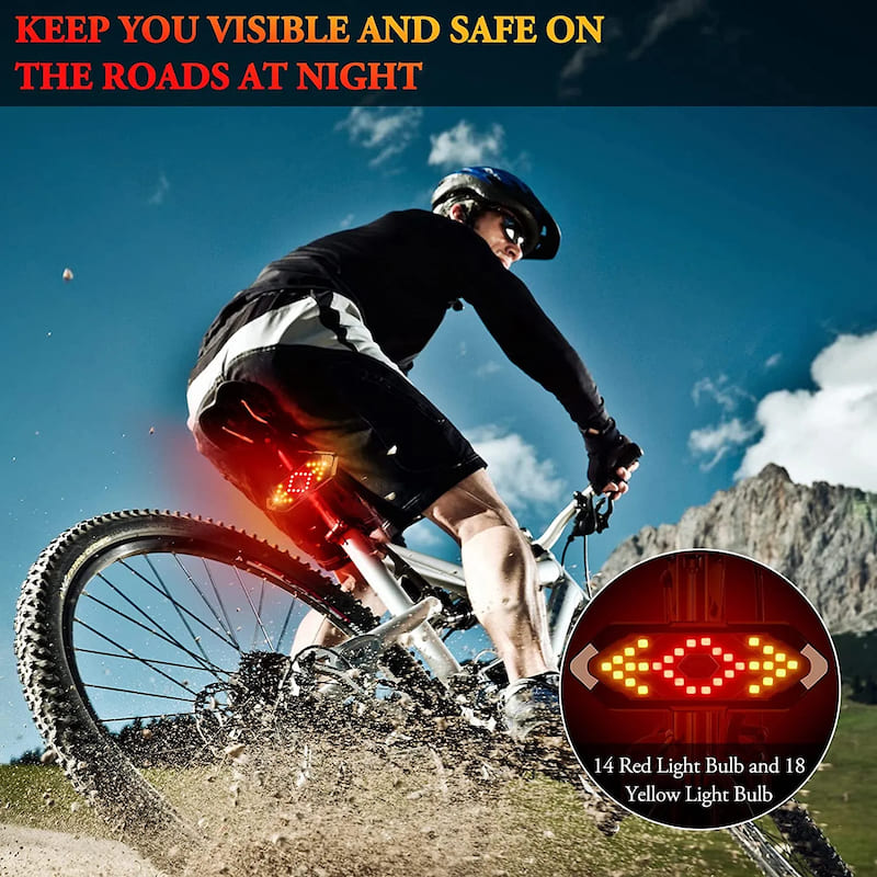 indicatori di direzione della bicicletta e luce posteriore