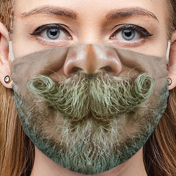Maschera 3d stampa baffi e barba