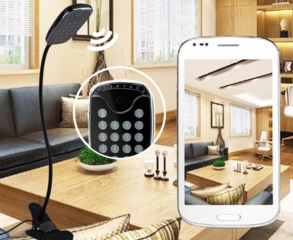 Lampada da tavolo a LED con una telecamera nascosta, Wi-Fi