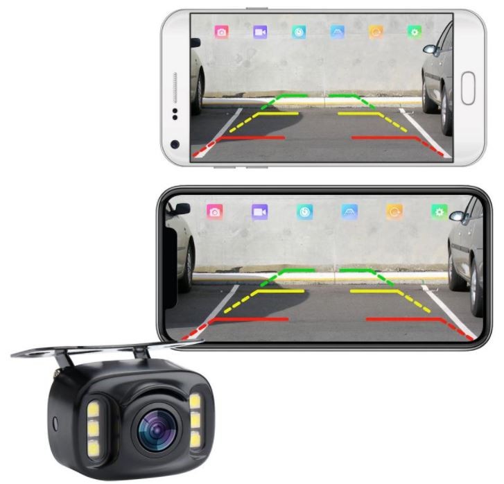 fotocamera posteriore sul cellulare in auto