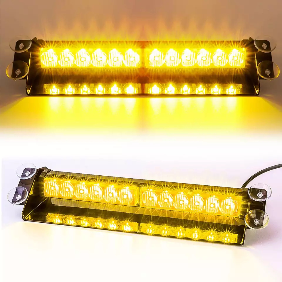 Luci LED di segnalazione stroboscopiche per auto 24 LED colore bianco giallo