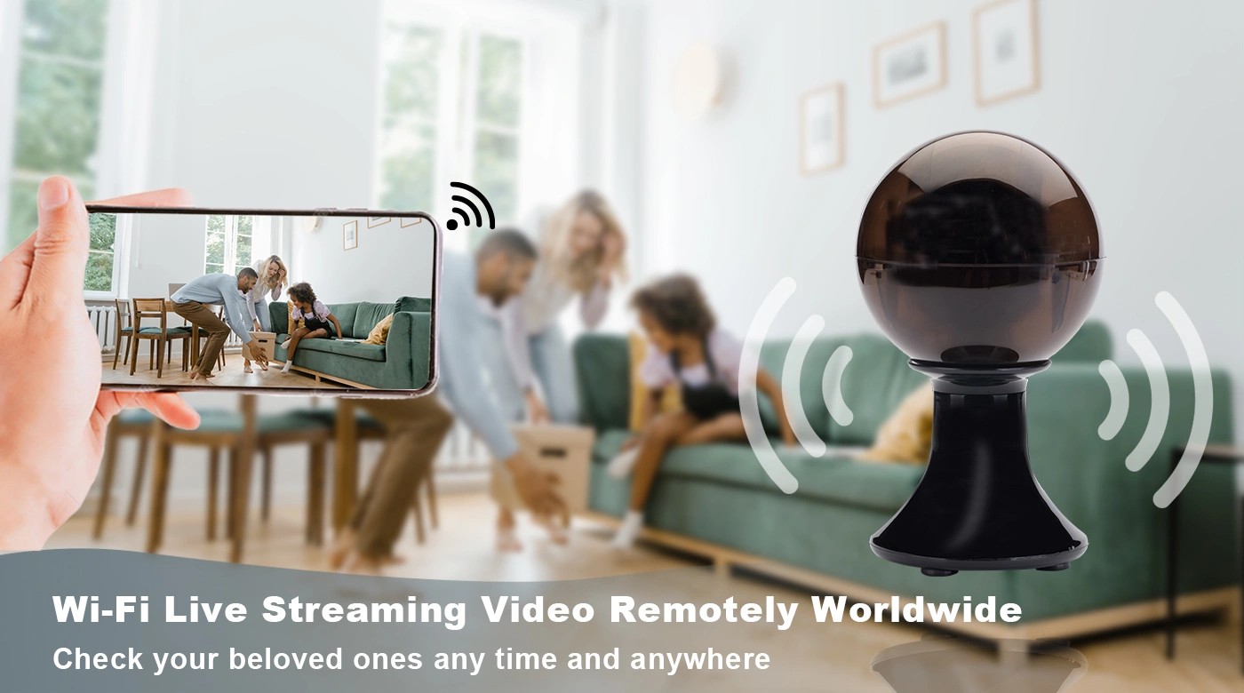 wifi live streaming telecamera di sicurezza wireless palla nera