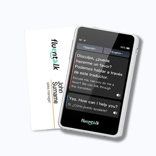 Fluentalk T1 mini - Formato carta Visa con schermo HD da 2,8".