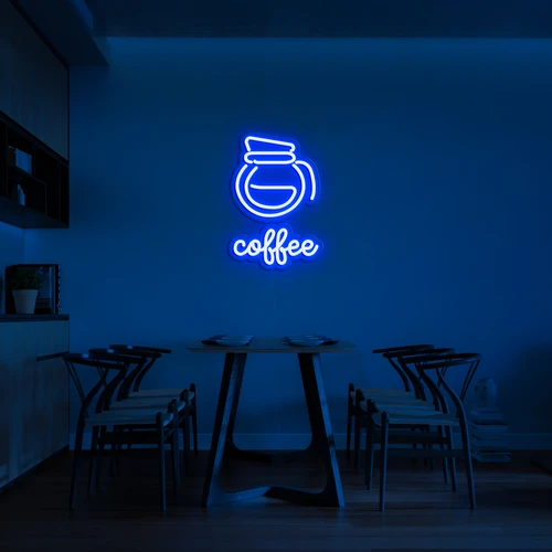 Logo neon LED 3D sulla parete CAFFÈ