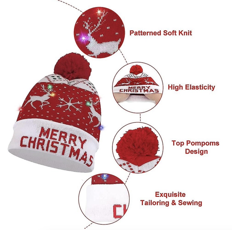 berretto invernale: il berretto invernale LED con pompon si illumina di colori vivaci