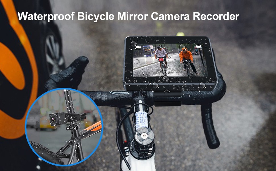 telecamera per bicicletta impermeabile IP68 con monitor con registrazione