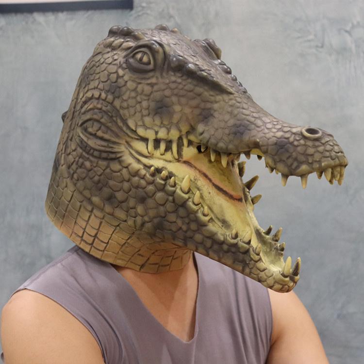 maschera di halloween alligatore maschere per la testa del viso di coccodrillo