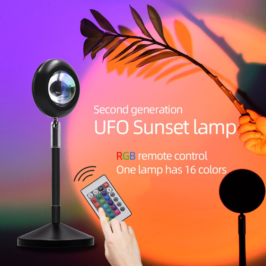 lampada colorata per foto al tramonto