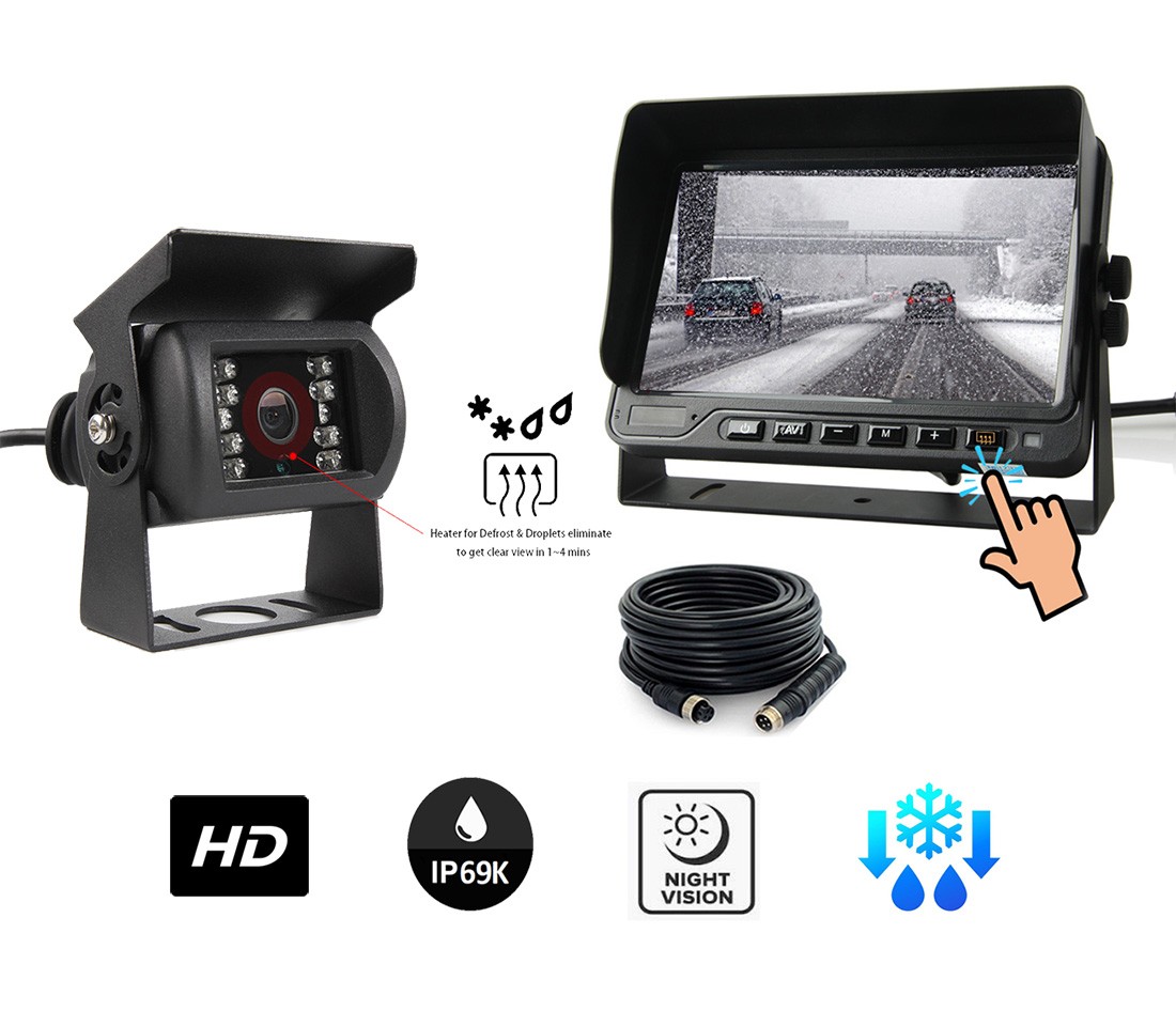 Set telecamera - telecamera posteriore DEFROST per auto HD + monitor impermeabile da 7".
