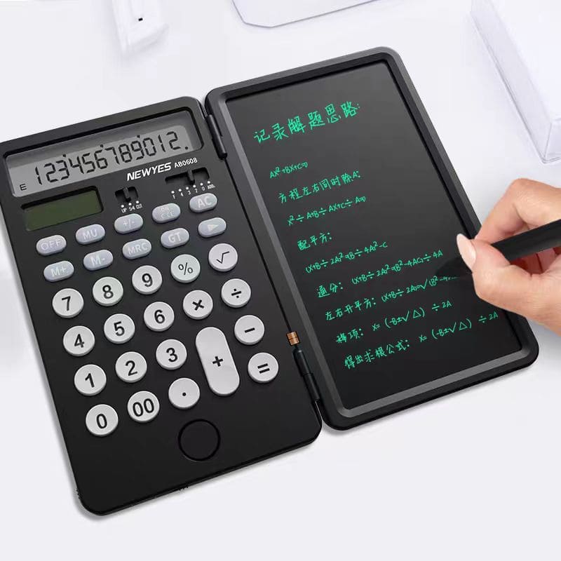 Calcolatrice con pannello LCD come quaderno per appunti
