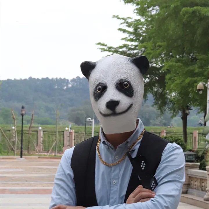 maschera in silicone panda viso e testa