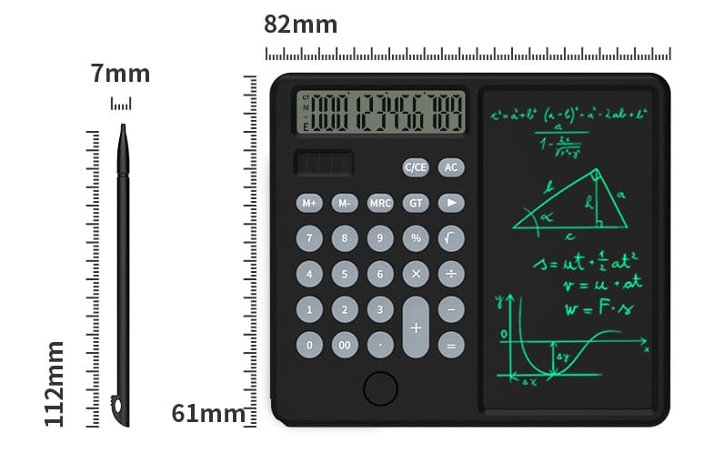 blocco note con calcolatrice