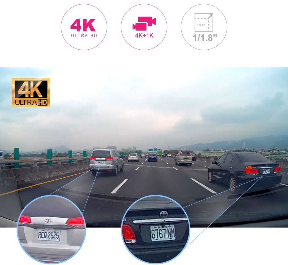 Doppia fotocamera per auto 4K per auto