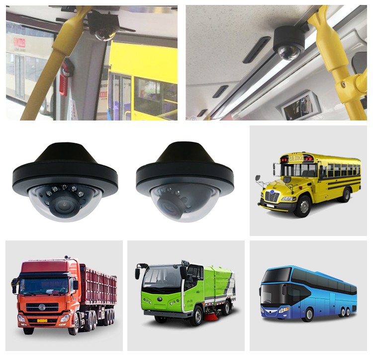 telecamera mini dome per autobus, filobus, tram, furgoni, minibus, roulotte, semirimorchi, rimorchi, camion