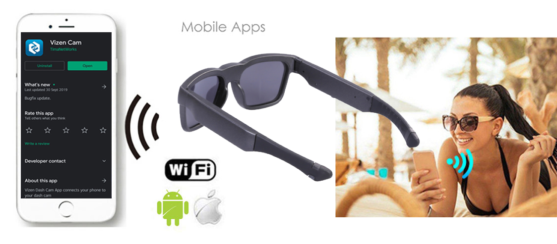 fotocamera per occhiali wifi con streaming live per app cheat