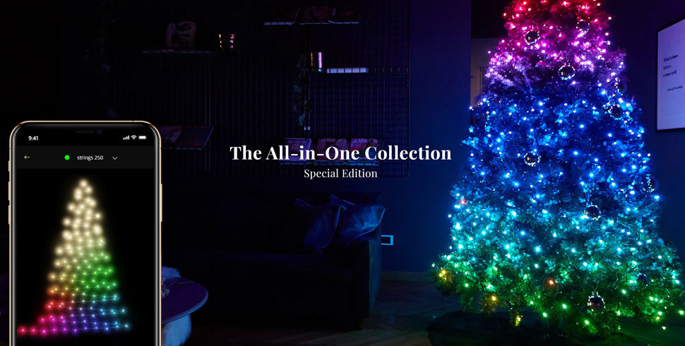 L'albero di Natale a LED si illumina in modo scintillante