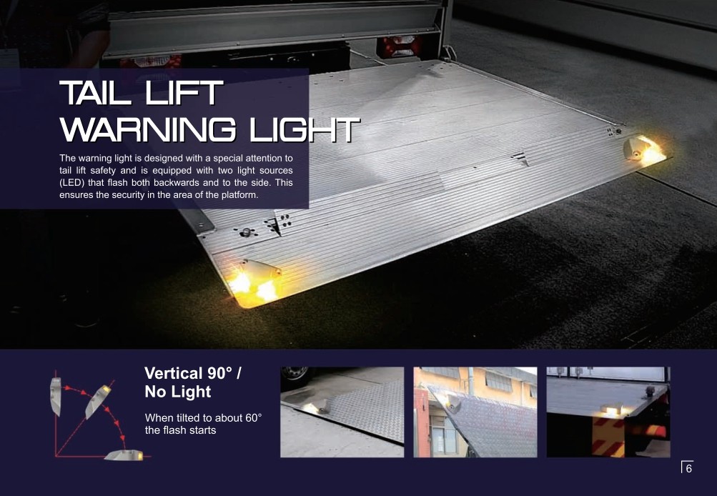 Fanale LED di segnalazione per sponda montacarichi a LED per pianale auto - furgone, camion