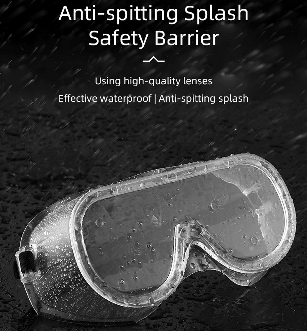 occhiali protettivi resistenti alle gocce di polvere e agli urti
