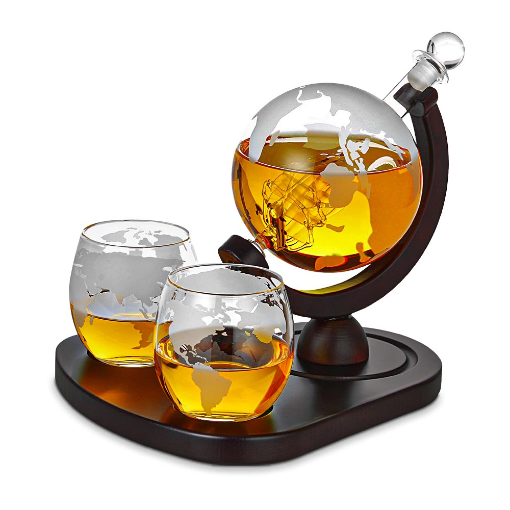 decanter per whisky a globo - bicchieri da whisky