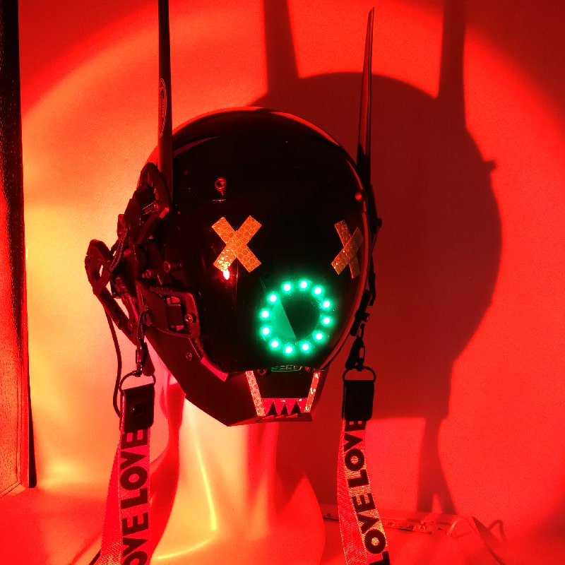 Luminoso casco maschera LED Cyberpunk