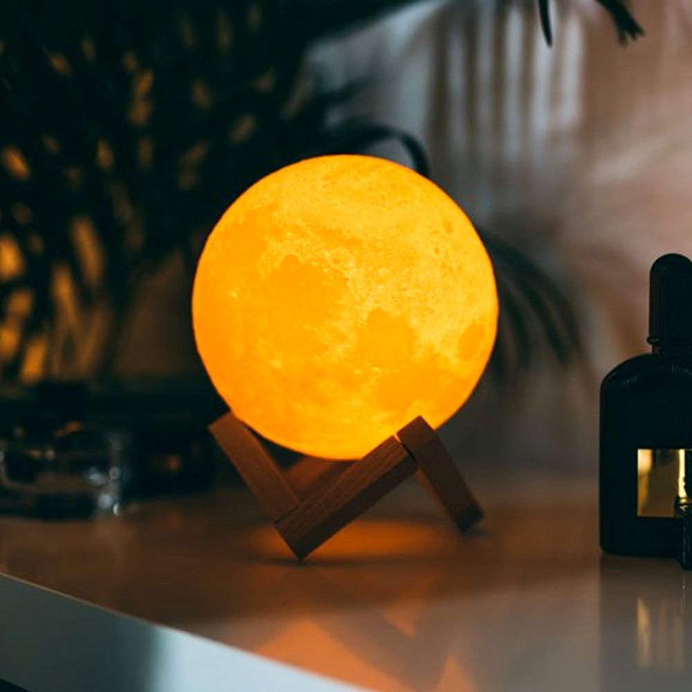 Luna 3D - lampada touch in camera da letto